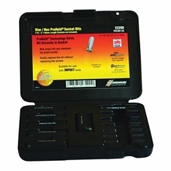 Bondhus® 23290 ProHold® Combination Socket Bit Set, 12 to 19 mm Hex, T45 to T55 Torx, 7 Pieces, ProGuard™