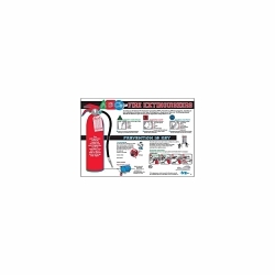 Brady® 105615 Laminated Rectangular Safety Wall Chart, English, FIRE EXTINGUISHERS, 20 in L x 29 in W