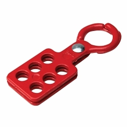 Brady® 105720 Scissor Action Standard Lockout Hasp, 6 Padlocks, 0.394 in Dia Max Padlock Shackle, Aluminum