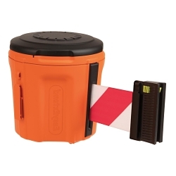 Brady® 1130525 EasyExtend Retractable Head Unit, 5.5 in H Post, Plastic Post, 32 ft L Red/White Belt