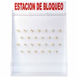 Brady® 121509 Large Lockout Station, Unfilled, 26 in H x 19-1/2 in W x 5 in D, Wall Mount, Language: Spanish