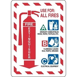 Brady® 123761 Rectangular Fire and Emergency Sign, 10 in H x 7 in W, Black/Blue/Green/Red on White, B-555 Aluminum, Fastened Mount