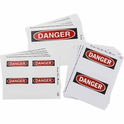 Brady® 12917 Blank Rectangular Write-On Printer Label, 10 in L x 7 in W, DANGER Legend, Black/Red on White, B-744 Polyester