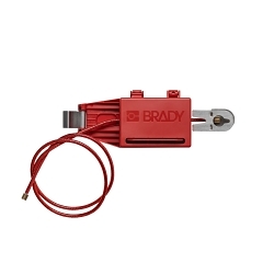 Brady® 151633 Panel Lockout, 0.19 in Dia x 3.2 ft L Steel Cable, 4 Padlocks, Red, 1/4 in Dia Max Padlock Shackle, LOTO-113 ABS/Stainless Steel Body, ANSI Z244