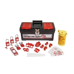 Brady® 153670 Lockout, 7.8 in H x 16.2 in W x 7.3 in D, Language: English, French, Spanish