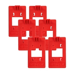 Brady® 177594 Electrical Risk Lockout Device, For Use With Clamp-On Circuit Breaker Lockout - 120/277 Volt (176495) and Clamp-On Circuit Breaker Lockout - 120/277 Volt, 6 Pack (176496), Polypropylene, Red
