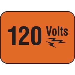 Brady® 20931 High Performance Laminated Rectangular Permanent Acrylic Safety Sign, 5 in W, 120 VOLTS Legend, Black Legend, Orange Background, B-302 Polyester