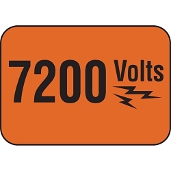 Brady® 20940 High Performance Laminated Rectangular Self-Adhesive Safety Sign, 5 in W, 7200 VOLTS Legend, Black Legend, Orange Background, B-302 Polyester