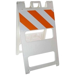 Brady® 57599 Type I Standard Folding Barricade, Reflective Orange/White, 45 in H x 25 in W