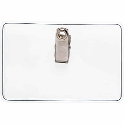 Brady® 69724 Clip-On Horizontal Badge Holder, 2-3/8 in H x 3-5/8 in W, Vinyl, Clear