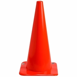 Brady® 80112 Flexible Non-Reflective Rigid Traffic Cone, 28 in H, Fluorescent Orange Cone