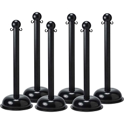 Brady® BradyLink® 92119 Large Stanchion Warning Post With C-Hook, 3 in Dia x 41 in H Polystyrene Post, 16 in Dia B-900 Polyethylene Dome/Fillable Non-Conductive Base