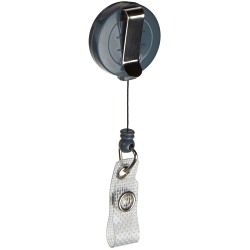 Brady® 95074 Heavy Duty Retractable Badge Holder, Nylon/Plastic/Vinyl, Gray