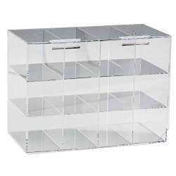 Brady® GH12D 12-Compartment Safety Glass Holder, 12 Glasses/Goggles Capacity, 11-1/2 in H x 15.6 in W x 7.8 in D, Acrylic, Desktop Mount