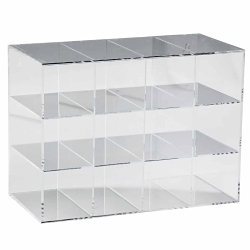 Brady® GH12N Large Capacity Open Front Eye Protection Dispenser, 12 Pairs Glasses Capacity, 11-1/2 in H x 15-1/2 in W x 7-5/8 in D, Acrylic, Desktop Mount