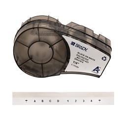 Brady® WorkHorse™ M21-250-423 BPM®21 Label Marker Cartridge, 21 ft L x 1/4 in W, For Use With BMP® 21 PLUS Portable Label Printers, IDPAL™ and LABPAL™ Handheld Label Maker, B-423 Polyester, Black on White