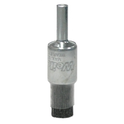 Burr-Rx® 86101 Stem Mount End Brush, 1/2 in Dia Brush, Crimped, 0.043 in Dia Filament/Wire, Ceramic Fill, 1/4 in L Trim