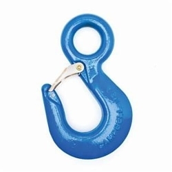 Campbell® 3914205IL C-1015-S Eye Hoist Hook With Latch, #22 Trade, 1500 lb Load, Regular Eye Attachment, Drop Forged Carbon Steel