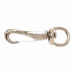 Campbell® T7601912 Round Swiveling Eye Spring Snap, 3/8 in, 2 in OAL, 3/8 in ID Eye, 20 lb Load, Nickel Plated