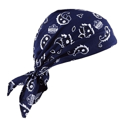 Chill-Its® 12326 6710 Evaporative Cooling Triangle Hat, Navy Western, Modacrylic Cotton Blend, Tie Closure