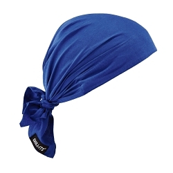 Chill-Its® 12327 6710 Evaporative Cooling Triangle Hat, Solid Blue, Modacrylic Cotton Blend, Tie Closure