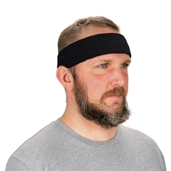 Chill-Its® 12452 6550 Absorptive Head Sweatband, Black, Cotton Terry