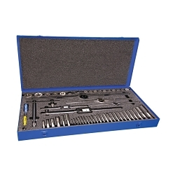 Cle-Line® C00533 Tap and Die Set, 52 Pieces, #4-40 to 1-14 Tap Thread, #4-40 to 1-14 Die Thread, UNC/UNF/UNS Thread, Round Die, Maintenance Hand Tap