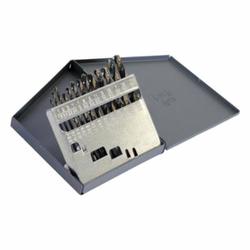 Cle-Line® C18126 1875R Heavy Duty Mechanics Length Drill Set, 1/16 in Min Drill Bit, 1/4 in Max Drill Bit, 135 deg Drill Point Angle, 13 Pieces, HSS, Black/Gold