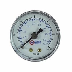 Coilhose® 26G-60 Analog Dry Round Pressure Gauge, 0 to 60 psi Pressure, 1/8 in Connection, 1-1/2 in Dia Dial, +/- 3-2-3 % Accuracy