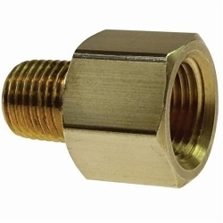 Coilhose® C0402 Hex Head Adapter, 1/4 x 1/8 in Nominal, MNPT x FNPT End Style, Brass, Domestic