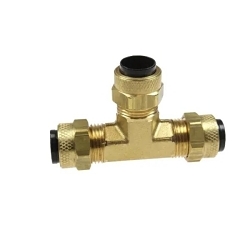 Coilhose® P16404 Compression Fitting, Tee, 1/4 Nominal, OD End Style