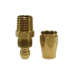 Coilhose® PRM0404-DL Rigid Reusable Hose Fitting, 1/4 in Nominal, ID x MNPT End Style, Brass, Domestic