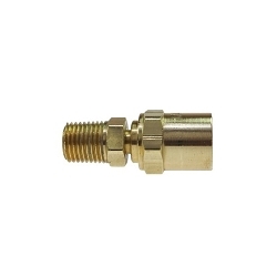 Coilhose® RM041004 Reusable Rigid Hose Fitting, 1/4 in ID x 5/8 in OD x 1/4 in, Tube x MNPT, Brass, Domestic