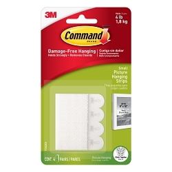 Command™ 7000038170 17202 Hanger, S, 4 lb Capacity, Foam, White