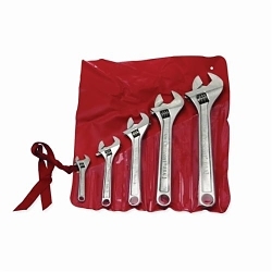 Crescent® AC5 Adjustable Regular Length Handle Wrench Set, 5 Pieces, 4 to 12 in, Satin Chrome