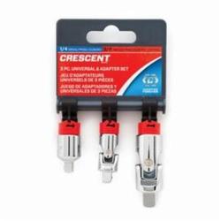 Crescent® CDTA14 3-Piece Universal Joint and Adapter Set, 1/4 in Male x 3/8 in Female Drive, 45 deg