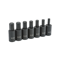 Crescent® CIMBS12 Socket Driver Bit Set, 8 to 15 mm Hex, 1/2 in Drive, 7 Pieces, Black Oxide, ASME B18.3.2M-1979