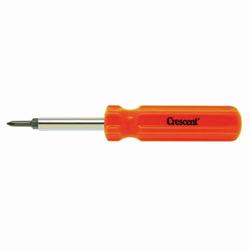 Crescent® CMB4V 4-in-1 Interchangeable Bit Screwdriver, Phillips®/Slotted Point, 10 in OAL, Nickel Chrome