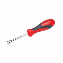 Crescent® CND1V Nut Driver, 3/16 in, Hollow Shank, Red Cushion Grip Handle, Polished Chrome