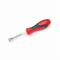 Crescent® CND6V Nut Driver, 1/2 in, Hollow Shank, Red Cushion Grip Handle, Polished Chrome