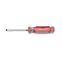 Crescent® CS144 Screwdriver, 1/4 in Slotted Point, 4 in OAL, Acetate Handle, Polished Chrome, ASME B107.600-2008