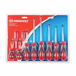 Crescent® CSD10 Screwdriver Set, 10 Pieces, Black Oxide/Polished Chrome