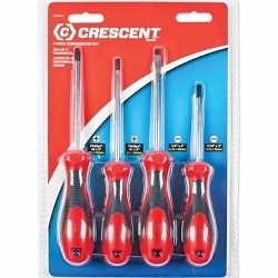 Crescent® CSD4PC Screwdriver Set, 4 Pieces, Black Oxide/Polished Chrome