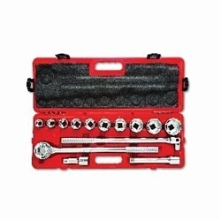 Crescent® CTK14ME Metric Mechanics Tool Set, Molded Plastic Case Tool Storage, 3/4 in Drive, 12-Point, 14 Pieces, Chrome Vanadium Steel