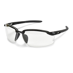 CrossFire® 1224 W ES5W Premium Safety Eyewear, Hard Coat/Impact-Resistant, Clear Lens, Half-Frame Frame, Matte Black, Nylon Frame, Polycarbonate Lens, ANSI Z87.1+
