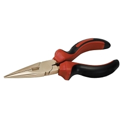 CS Unitec - Carlstoe Ex611-6A EX611 Long Nose Pliers/Needle Nose Pliers with Side Cutter, Aluminum Bronze Jaw, 6 in L