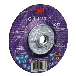 Cubitronâ„¢ 3 7100313187 90043 Wheel, 4.5 in Dia 0.125 in THK, 36+ Grit, Precision Shaped Ceramic Abrasive