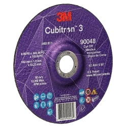 Cubitronâ„¢ 3 7100313201 90048 Wheel, 6 in Dia 0.045 in THK, 0.875 in Center Hole, 60+ Grit, Precision Shaped Ceramic Abrasive