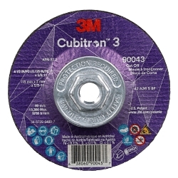 Cubitronâ„¢ 3 7100313187 90043 Wheel, 4.5 in Dia 0.125 in THK, 36+ Grit, Precision Shaped Ceramic Abrasive