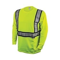 DeWALT® DST921-3X 2-Tone Long Sleeve T-Shirt, 3XL, Green, Modacrylic Cotton Polyester Blend